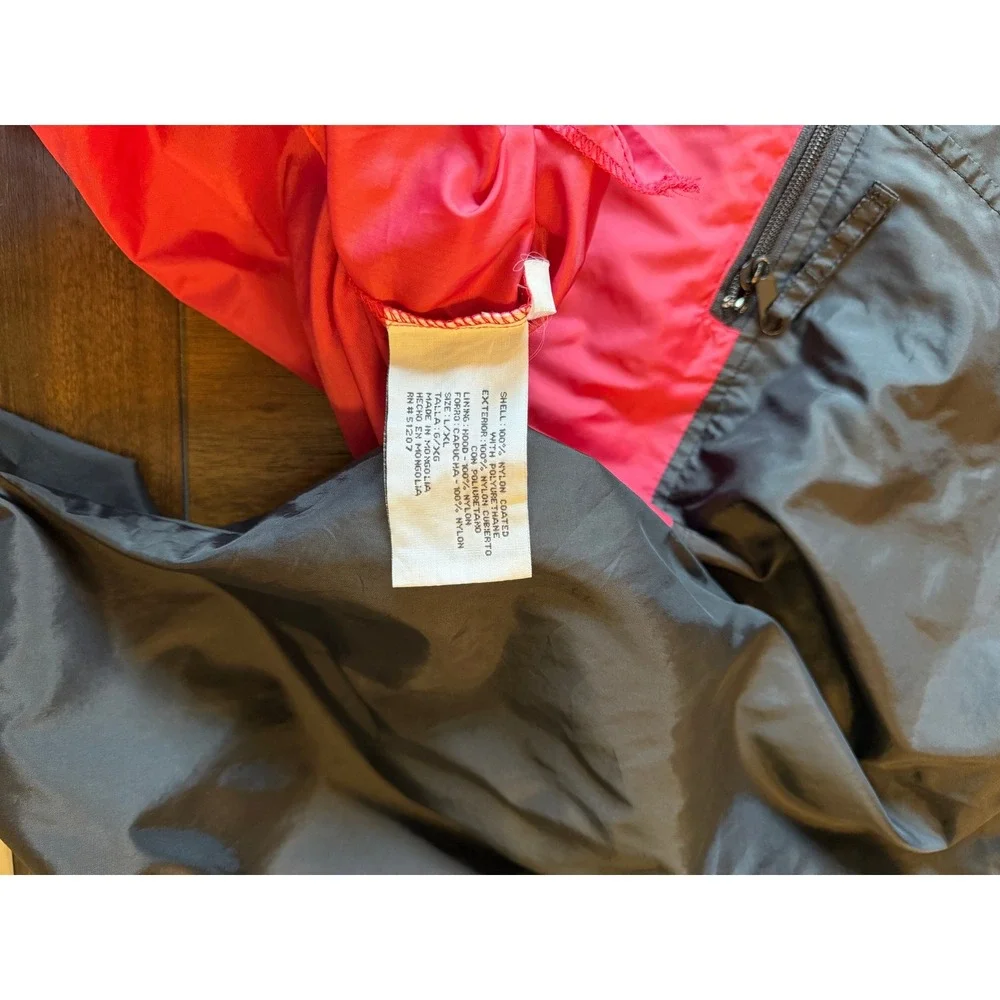 Harbortec Sport Mens Colorblock Windbreaker Anorak Jacket Black Burgandy L/XL